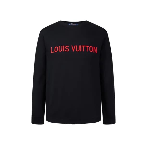 루이비통 남성 모던 블랙 맨투맨 - Louis vuitton Mens Black Tshir… - 1
