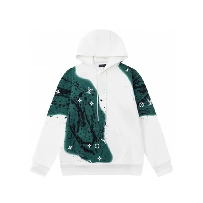 루이비통 남성 화이트 후드티 - Louis vuitton Mens White Hoodie … - 1