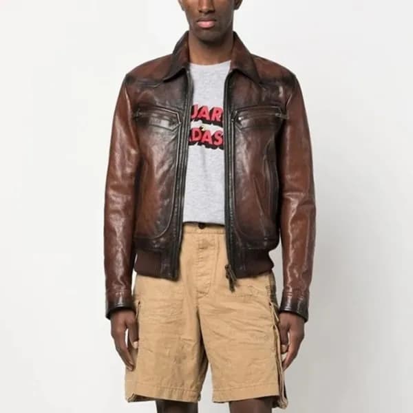 디스퀘어드 남성 브라운 가죽 자켓 - Dsquared2 Mens Brown Jackets …