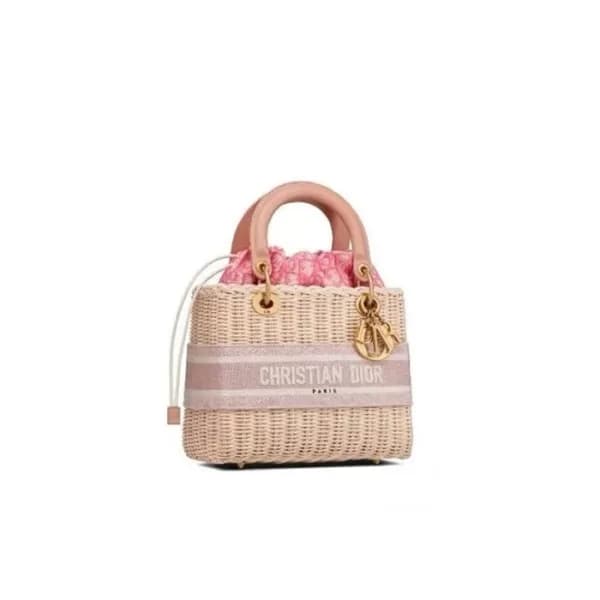디올 여성 핑크 라탄 백 - Dior Womens Pink Tote Bag - dib852… - 1