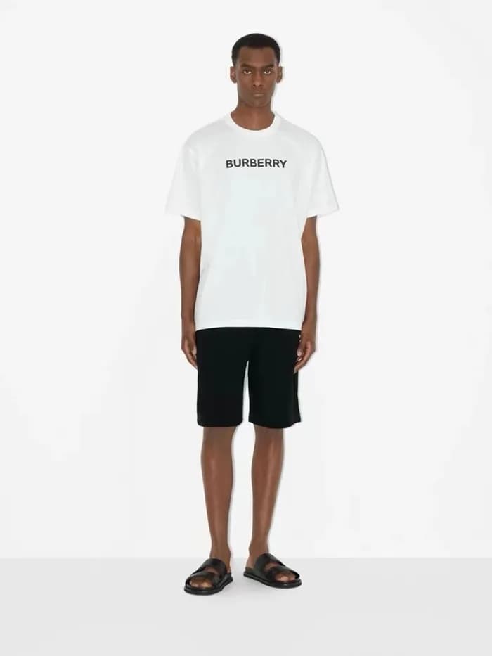 버버리 남성 화이트 반팔 티셔츠 - Burberry Mens White Tshirts - … - 1