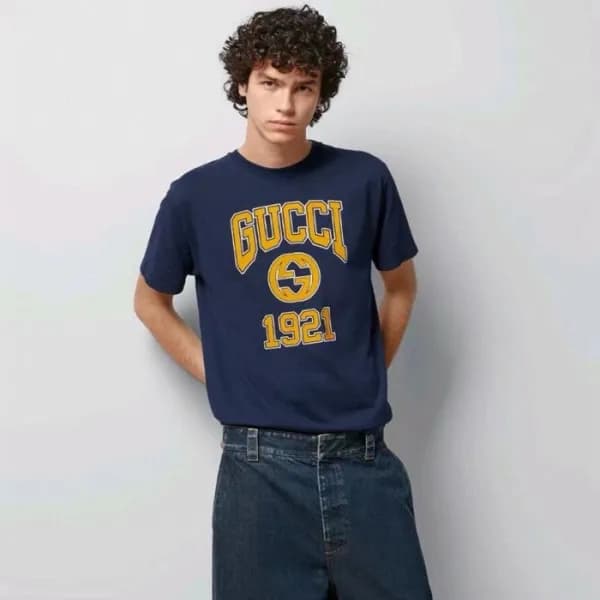 구찌 남성 네이비 반팔 티셔츠 - Gucci Mens Navy Tshirts - guc62… - 1