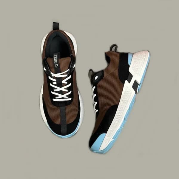 에르메스 남성 엔볼 브라운 스니커즈 - Hermes Mens Brown Sneakers -… - 1