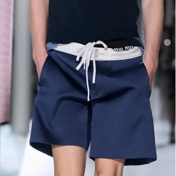 미우미우 남성 네이비 반바지 - Miumiu Mens Navy Half-pants - mi… - 1