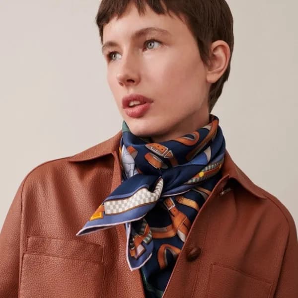 에르메스 여성 블루 스카프 - Hermes Womens Blue Scarf - acc224… - 1