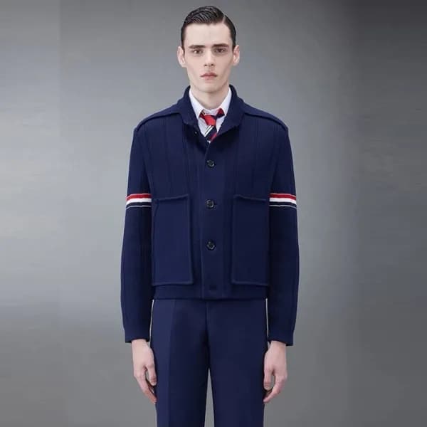 톰브라운 남성 폴로 니트 - Thom Browne Mens Polo Knits - thc1… - 1