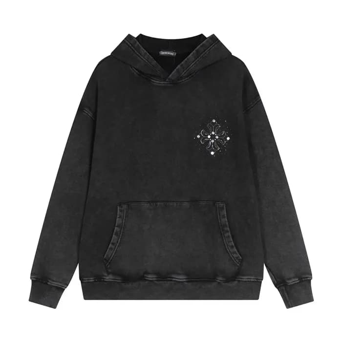크롬하츠 남성 블랙 후디 - Chrom hearts Mens Black Hoodie - c… - 1