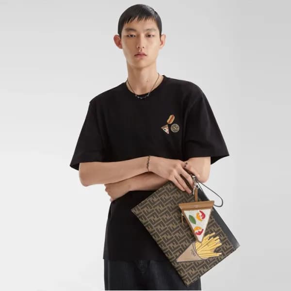 펜디 남성 라운드 반팔 티셔츠 - Fendi Mens Round Tshirt - fec43… - 1