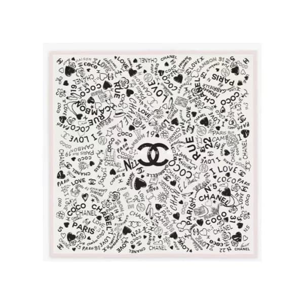 샤넬 여성 그래피티 스카프 - Chanel Womens Graffiti Scarf - ac… - 1