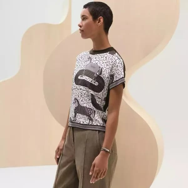 에르메스 여성 크루넥 반팔티 - Hermes Womens Round Tshirt - hec… - 1