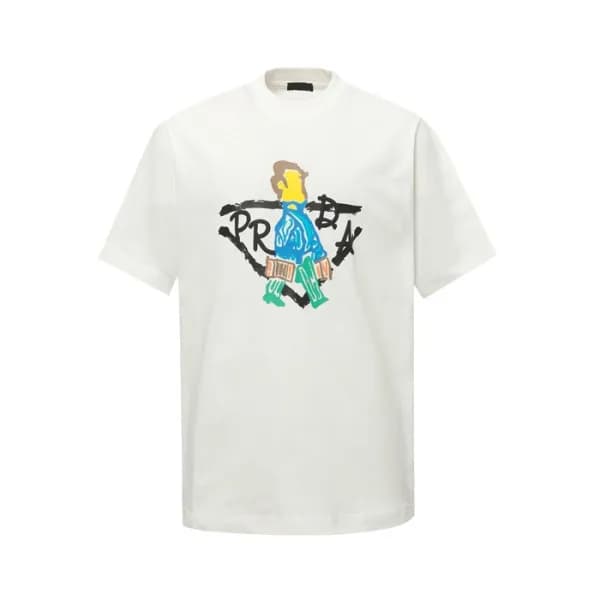 프라다 남성 라운드 반팔티 - Prada Mens Round Tshirt - prc7242… - 1