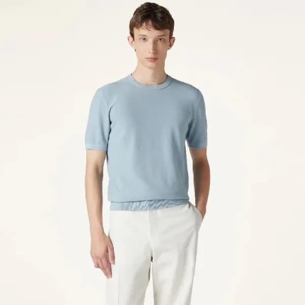 로로피아나 남성 라운드 반팔티 - Loro Piana Mens Round Tshirt - … - 1