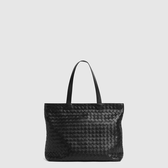 보테가베네타 남성 라지 인트레치아토 지퍼 토트 백 - Bottega veneta Mens … - 1