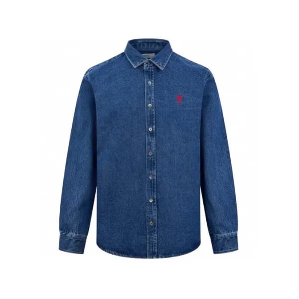 아미 남성 데님 셔츠 - Ami Mens Denim Shirts - amc7864x - 1