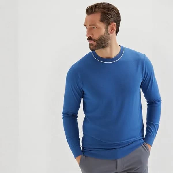 브루넬로쿠치넬리 남성 라운드 니트 - Brunello Cucinelli Mens Round… - 1