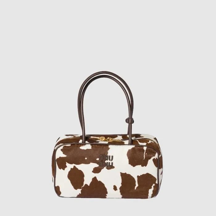 미우미우 여성 프린트 가죽 보 백 - Miumiu Womens Printed Beau Ba… - 1