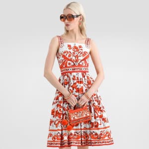돌체앤가바나 여성 마졸리카 프린트 포플린 드레스 - Dolce&Gabbana Womens …