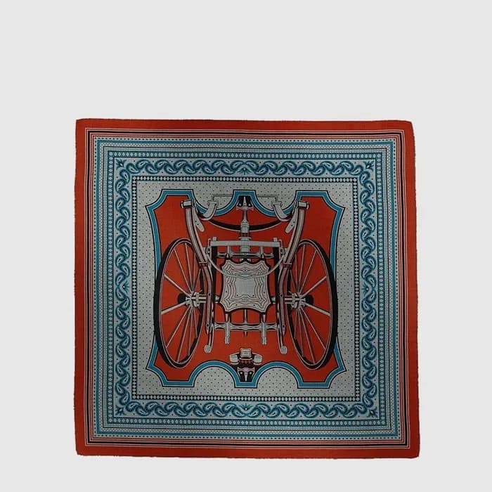 에르메스 여성 레 루 드 파에통 반다나 숄 - Hermes Womens Les Roues de Phaeton Bandana Shawl - acc8911x - 1