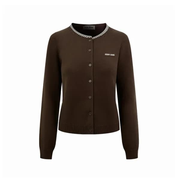 미우미우 여성 라운드 가디건 - Miumiu Womens Round Cardigan - mic16868x - 1