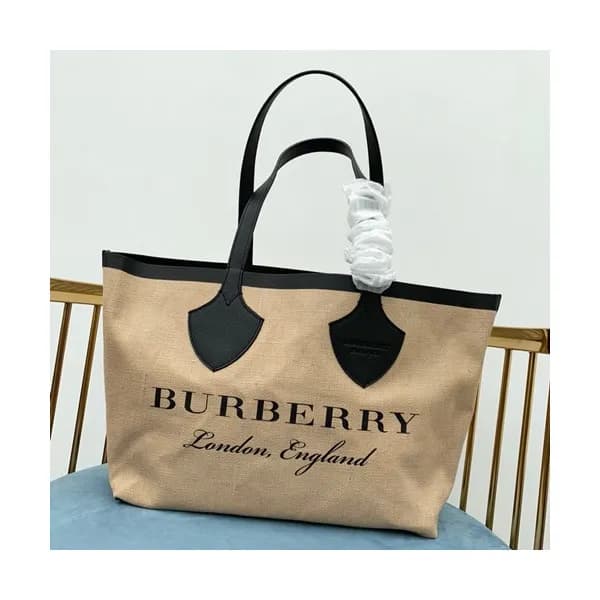 Burberry Giant Graphic Print Jute Tote Bag, 54cm -… - 1