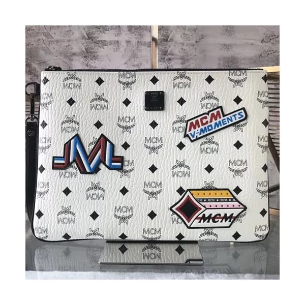 MCM Leather Clutch Bag,32cm - 엠씨엠 남여공용 레더 클러치백 MCM… - 1
