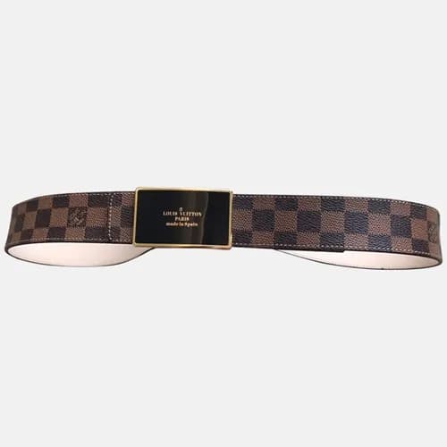 Louis vuitton 2019 Mens Damier Logo Leather Belt M… - 1