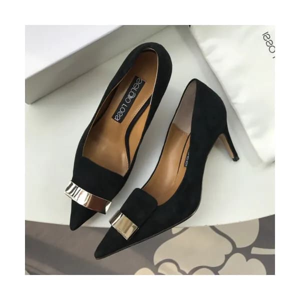 Sergio Rossi 2019 Ladies Middle-heel Leather Pump… - 1