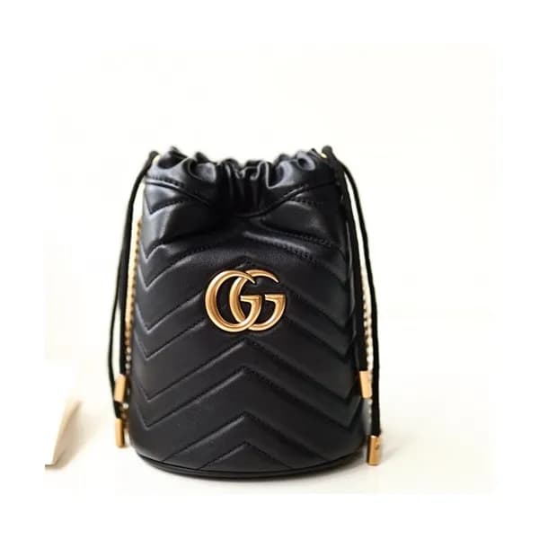 Gucci 2019 GG Marmont Mini Women Bucket Chain Shou… - 1