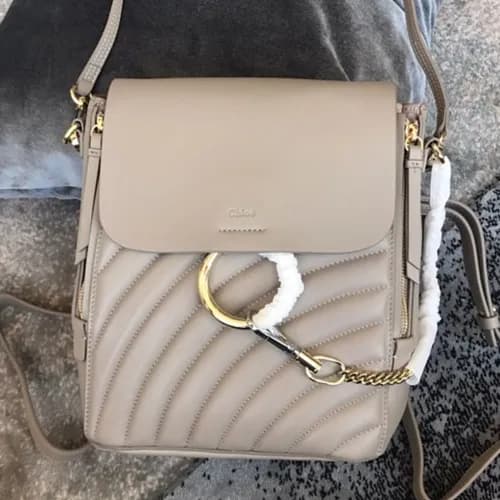 Chole 2019 Faye Leather Tote Shoulder Bag / Back P… - 1