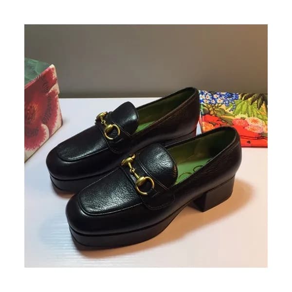 Gucci 2019 Ladies Middle-heel Leather Loafer - 구찌 … - 1