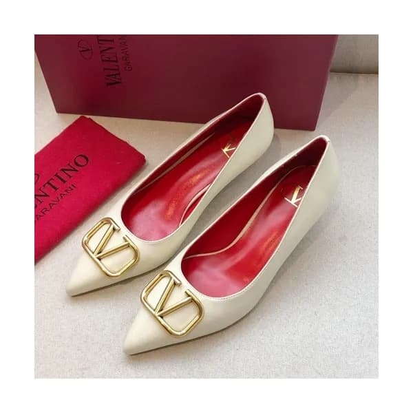 Valentino 2019 Ladies Leather Pumps Middle Heel - … - 1