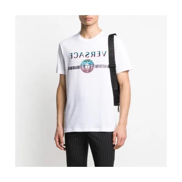 [베르사체]Versace 2020 Mens Logo Silket Short Sleeved … - 1