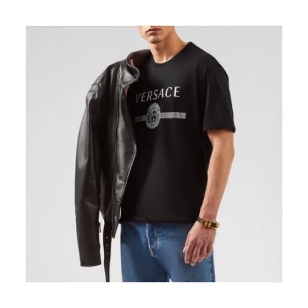 [베르사체]Versace 2020 Mens Logo Silket Short Sleeved … - 1