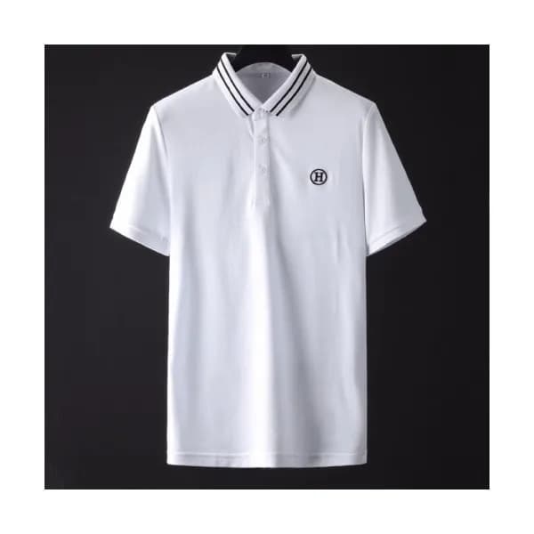 Hermes 2020 Mens Silket Short Sleeved Polo Tshirts… - 1