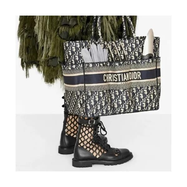 Dior 2020 Woman Canvas Book Tote Shopper Bag,48CM … - 1
