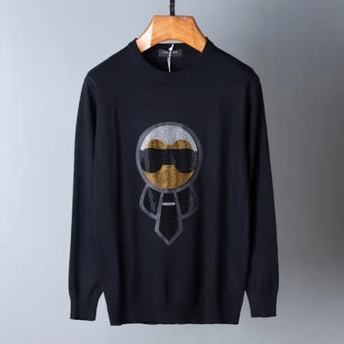 [펜디]Fendi 2020 Mens Logo Crew-neck Wool Sweaters -… - 1
