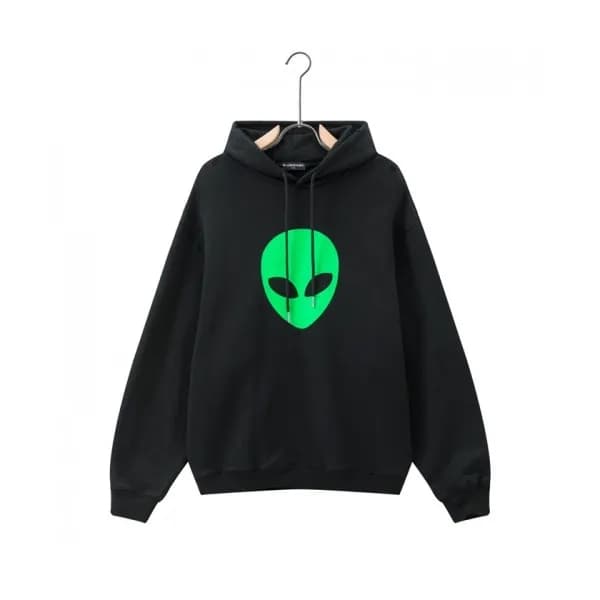 Balenciaga Mm/Wm Logo Cotton Hoodie Black - 발렌시아가… - 1