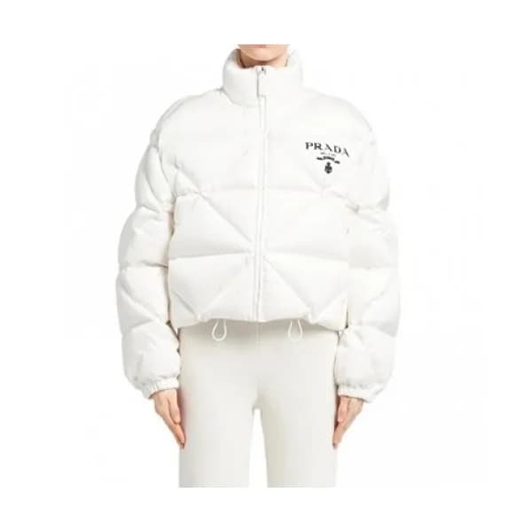 Prada Womens Logo Casual Duck Down Jackets White … - 1