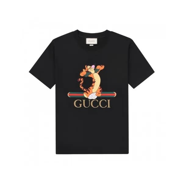 Gucci Unisex Logo Short Sleeved Tshirts Black - 구… - 1