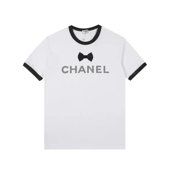 샤넬 여성 크루넥 화이트 반팔티 - Ladys White Tshirts - chl0831… - 1