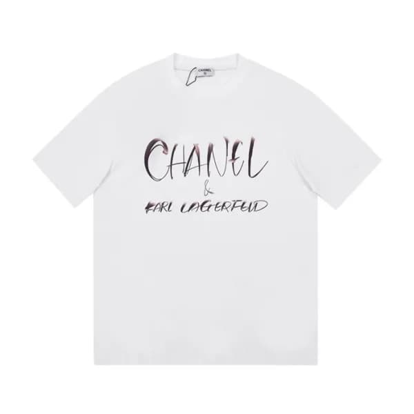 샤넬 남/여 크루넥 블랙 반팔티 - Unisex Black Tshirts - chl0838… - 1