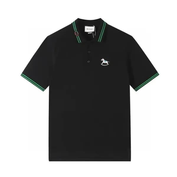 구찌 남성 폴로 블랙 반팔티 - Unisex Black Tshirts - guc04615x - 1