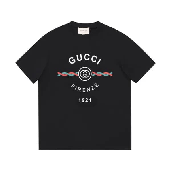구찌 남성 크루넥 블랙 반팔티 - Mens Black Tshirts - guc04636x - 1
