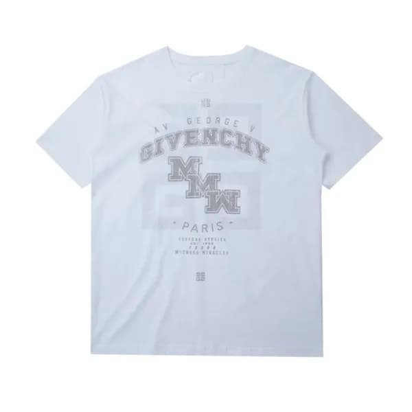 지방시 남성 크루넥 화이트 반팔티 - Mens White Tshirts - giv0624x - 1