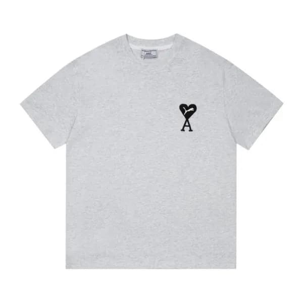 아미 남성 크루넥 그레이 반팔티 - Mens Gary Tshirts - ami0270x - 1