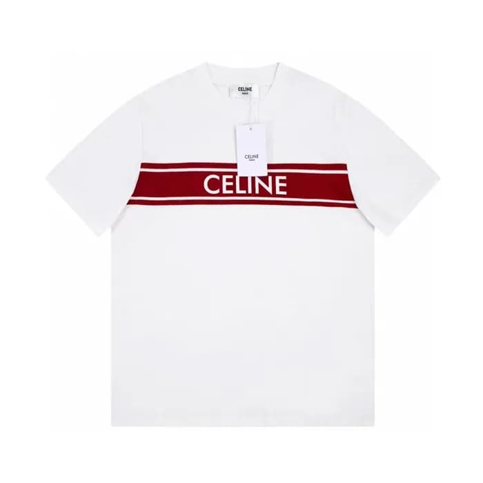 셀린느 남/녀 크루넥 화이트 반팔티 - Unisex White Tshirts - cel02… - 1