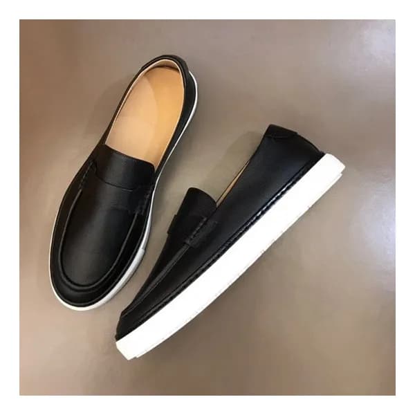 에르메스 남성 모던 블랙 로퍼 - Mens Black Loafer - her0764x - 1