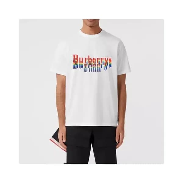 버버리 남성 화이트 크루넥 반팔티 - Mens White Tshirts - Bur04330… - 1