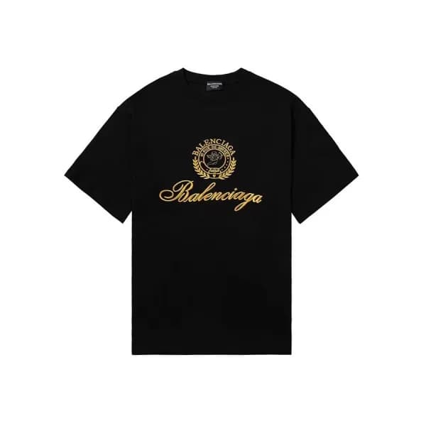 발렌시아가 남성 크루넥 블랙 반팔티 - Mens Black Tshirts - bal0155… - 1