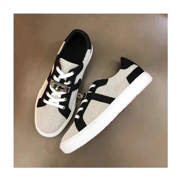 에르메스 남성 클래식 블랙 스니커즈 - Mens Black Sneakers - her078… - 1